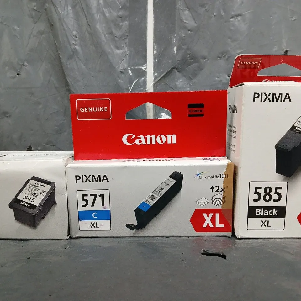 BOX OF APPROXIMATELY 10 ASSORTED ELECTRICAL ITEMS TO INCLUDE PIXMA 585 BLACK XL FINE CARTRIDGE, ETC - COLLECTION ONLY