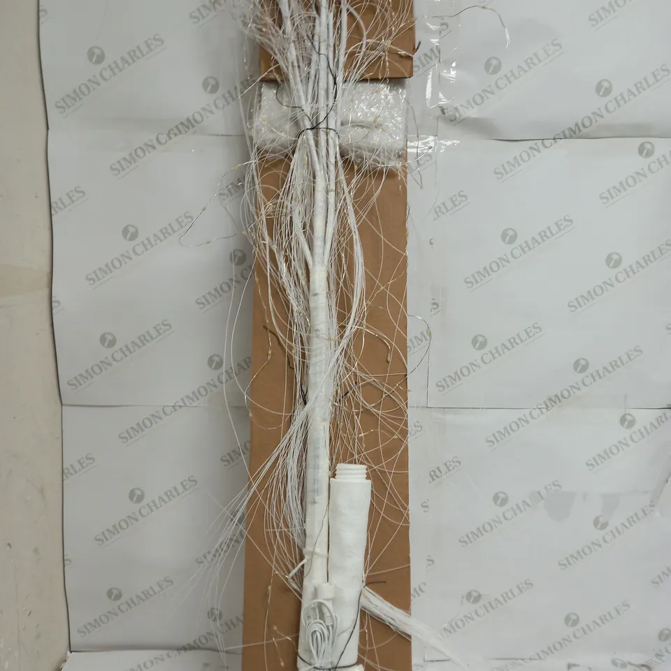 BOXED ALISON CORK PRE-LIT CASCADING GLITTER WHITE WILLOW TREE - COLLECTION ONLY