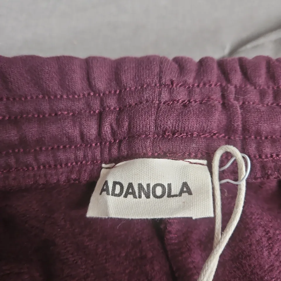 ADANOLA BURGUNDY ORGANIC COTTON JOGGERS – SIZE L