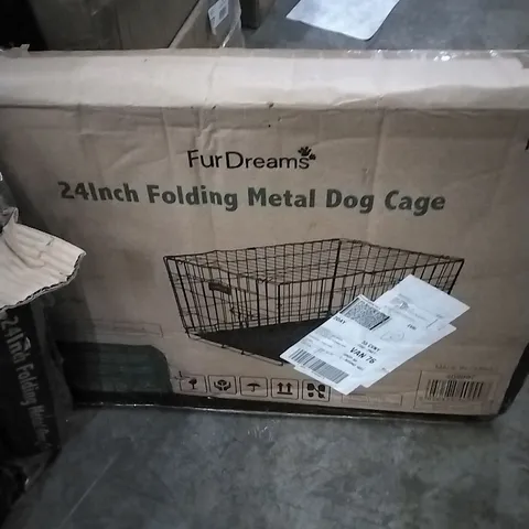 BOXED FURDREAMS 24INCH FOLDING METAL DOG CAGE 