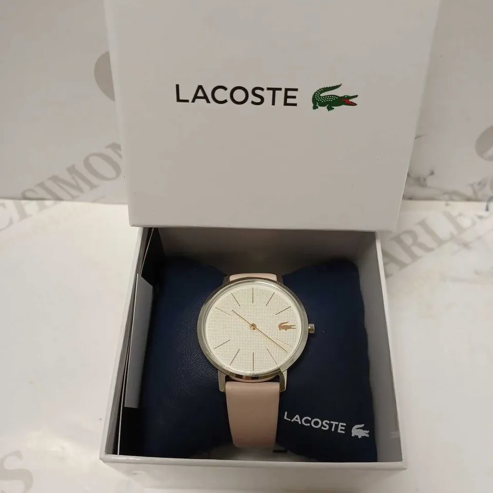 LADIES LACOSTE PINK LEATHER STRAP WATCH