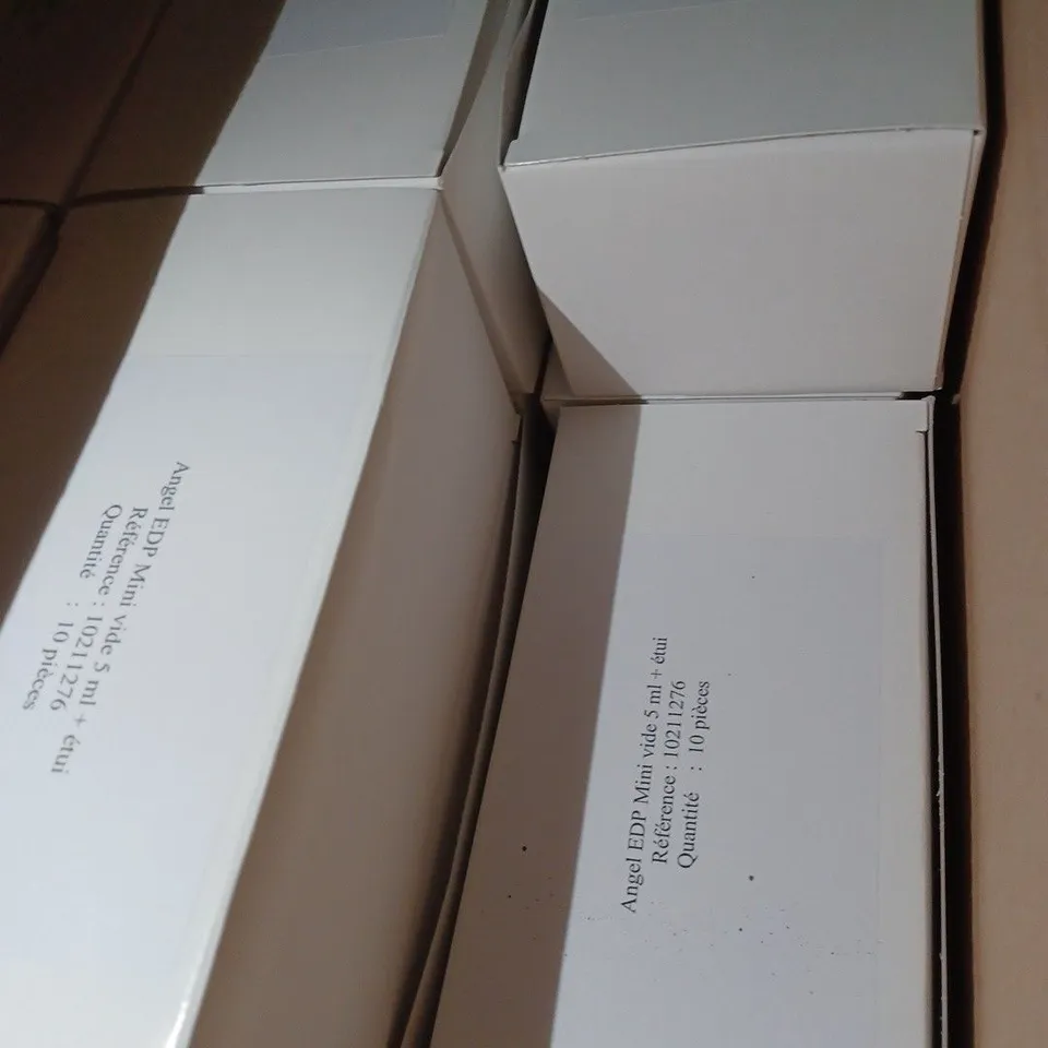 LOT OF APPROX 120 X THIERRY MUGLER ANGEL 5ML EAU DE PARFUM STAR COLLECTION BOTTLES - EMPTY BOTTLES 