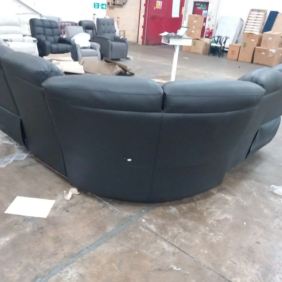 DESIGNER ROTHBURY BLACK FAUX LEATHER MANUAL RECLINING CORNER GROUP