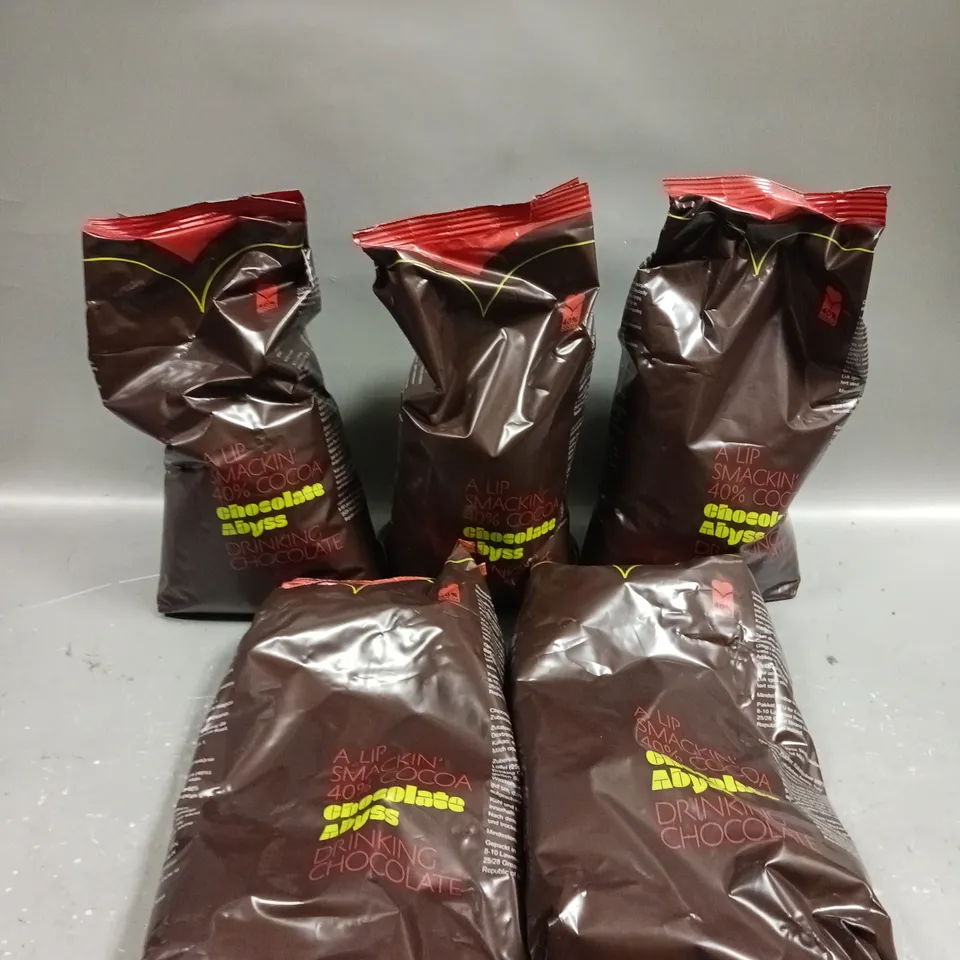 5 X SEALED CHOCOLATE ABYSS 40% COCOA DRINKING CHOCOLATE - 5 X 1KG