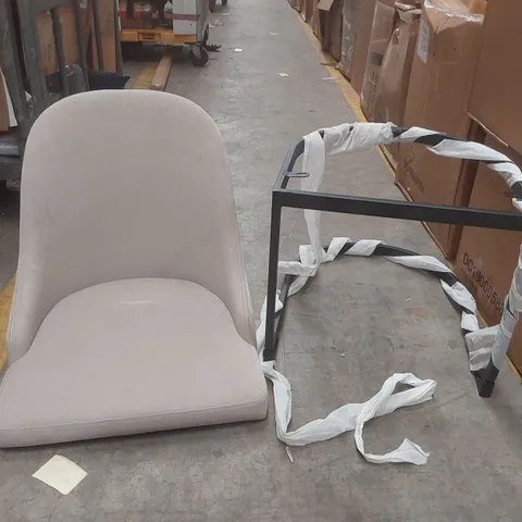 BOXED VELVET UPHOLSTERED DINING CHAIR