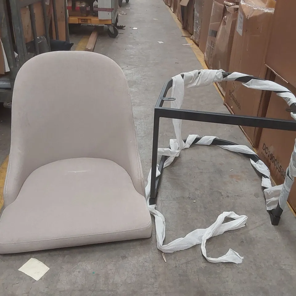 BOXED VELVET UPHOLSTERED DINING CHAIR