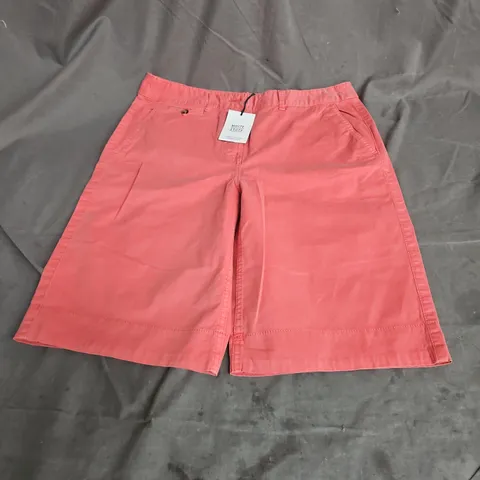 WHITE STUFF HAYLEY ORGANIC CHINO SHORT IN MID PINK SIZE 10/R