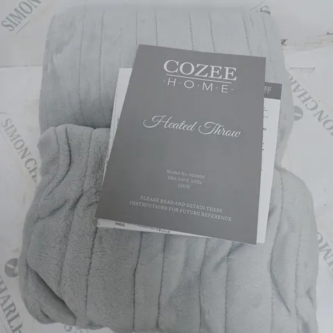 COZEE HOME HEATED BLANKET IN LIGHT GREY