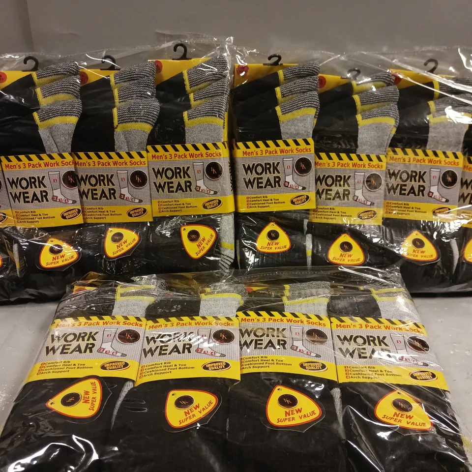 12 PACKS (3 PAIRS PER PACK) OF BRAND NEW SEALED MEN'S WORK WEAR WORK SOCKS - UK 6-11