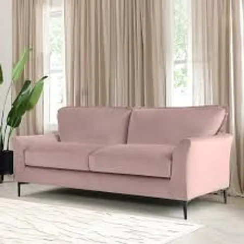 BOXED SEYMOUR 3 SEATER SOFA, DUSKY PINK HOUSE VELVET (1 BOX)