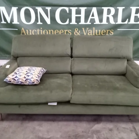 DESIGNER G PLAN ROMILY 3 SEATER SOFA -WOODLAND MOSS FABRIC