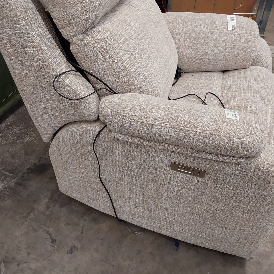 QUALITY BRITISH DESIGNER G PLAN KINGSBURY POWER RECLINING EASY CHAIR BEACH CARAMEL FABRIC 