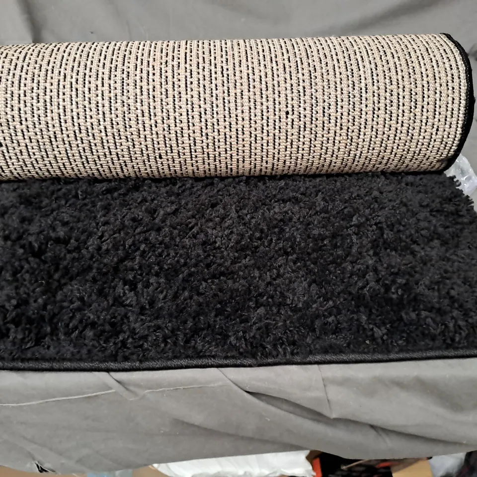 DREAM SHAGGY RUG - BLACK - 60CM X 220CM