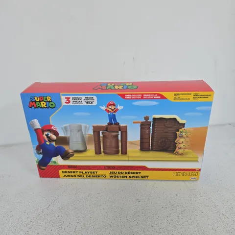 SUPER MARIO DESERT PLAYSET – BOXED WITH MARIO FIGURE AND DESERT ACCESSORIES