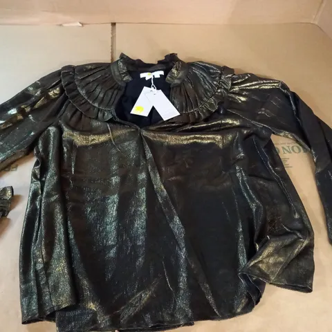 BODEN METALLIC GOLD BLOUSE - UK 10