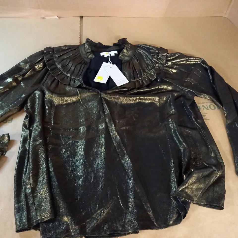 BODEN METALLIC GOLD BLOUSE - UK 10