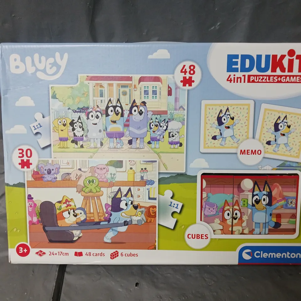 BOXED CLEMENTONI EDUKIT 4 N 1 BLUEY JIGSAW PUZZLE SET