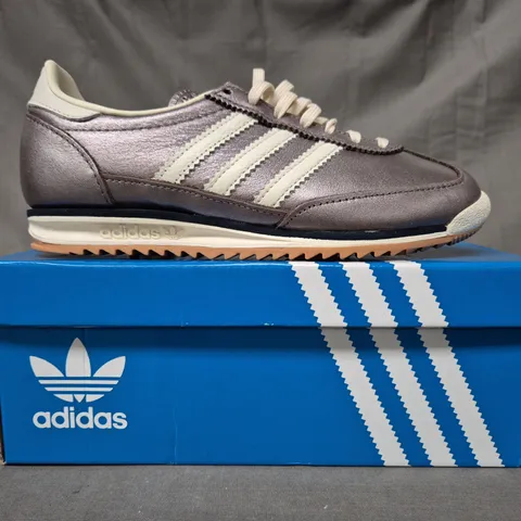 BOXED PAIR OF ADIDAS SL 72 OG WOMEN'S SHOES IN METALLIC PALE LAVENDER UK SIZE 4