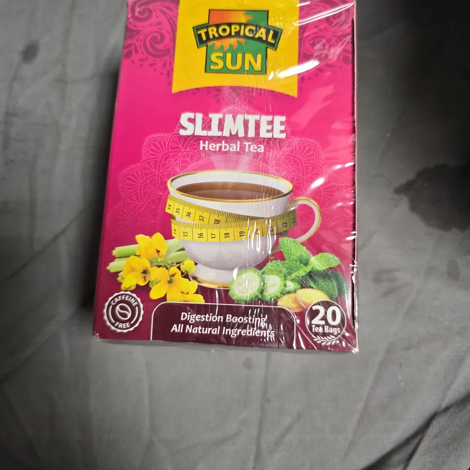 APPROXIMATELY 8 ASSORTED FOOD ITEMS INCLUDING HUSKLY MACADAMIA NUTS , COW & GATE FIRST INFANT MILK AND TROPICAL SUN SLIMTEE HERBAL