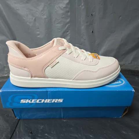 BOXED PAIR OF BOBS SKECHERS SLIP INS TRAINERS IN PINK - UK 8