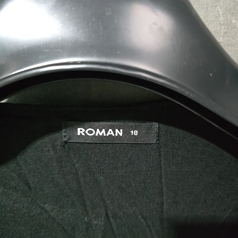 ROMAN WOMEN'S BLACK BLOUSE WITH SILVER CHAIN TRIM – UK SIZE 18