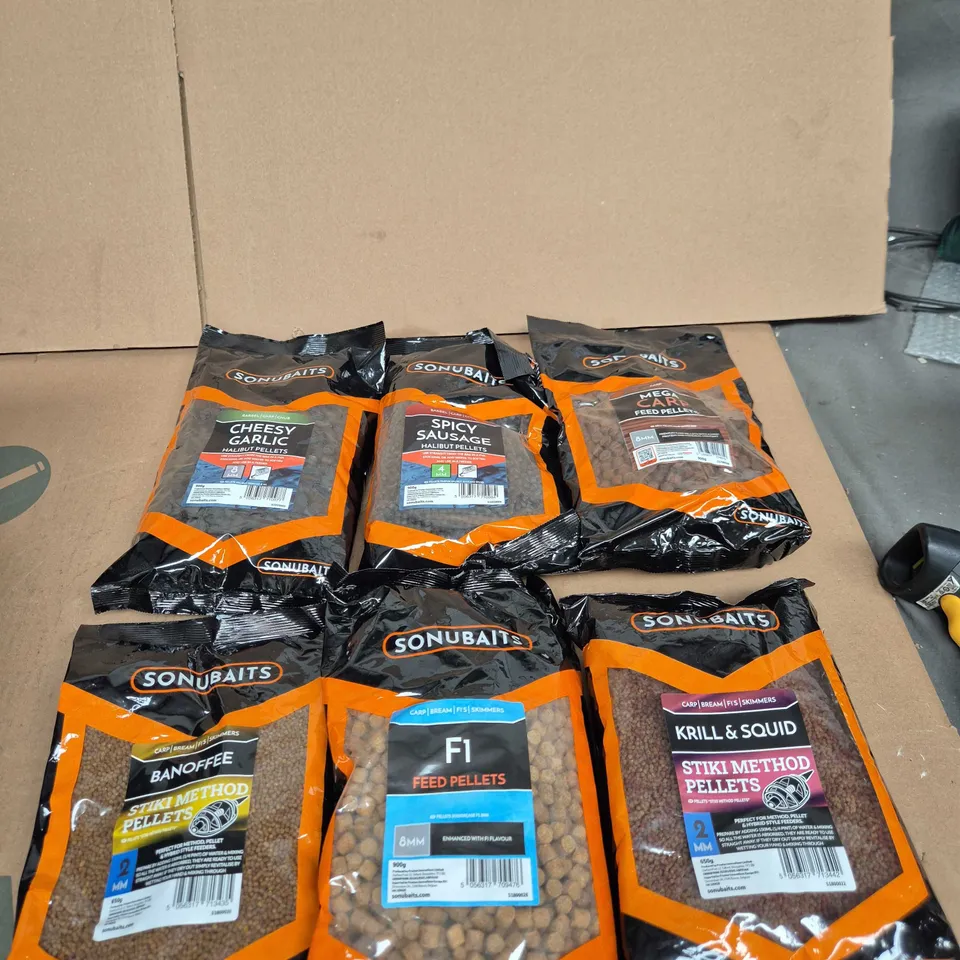 SONUBAITS PELLETS ASSORTMENT – SIX FLAVOURS (FISHING BAIT PELLETS)