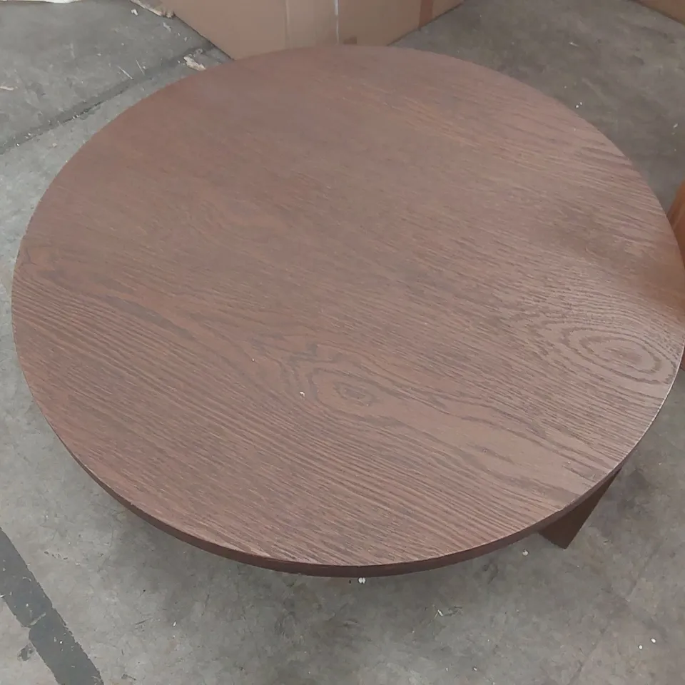 CALIFORNIA DARK OAK ROUND COFFEE TABLE