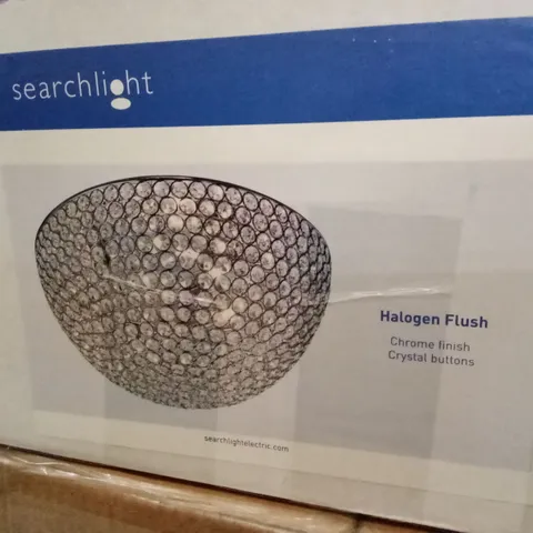 BOXED SEARCHLIGHT HALOGEN FLUSH MOUNT LIGHT