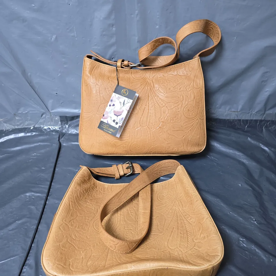 2X ASHWOOD DECORATIVE HANDBAGS - BROWN 