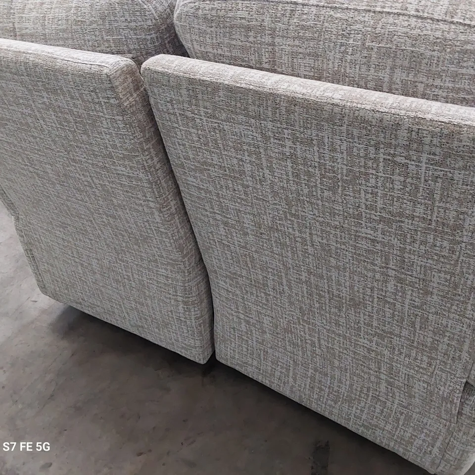 QUALITY BRITISH DESIGNER G PLAN KINGSBURY MANUAL RECLINING TWO SEATER SOFA SHORE OATMEAL FABRIC 