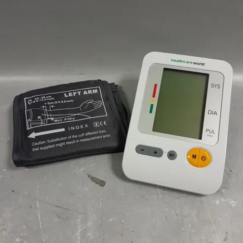 HEALTHCARE WORLD DBP-1314 FULLY AUTOMATIC BLOOD PRESSURE MONITOR