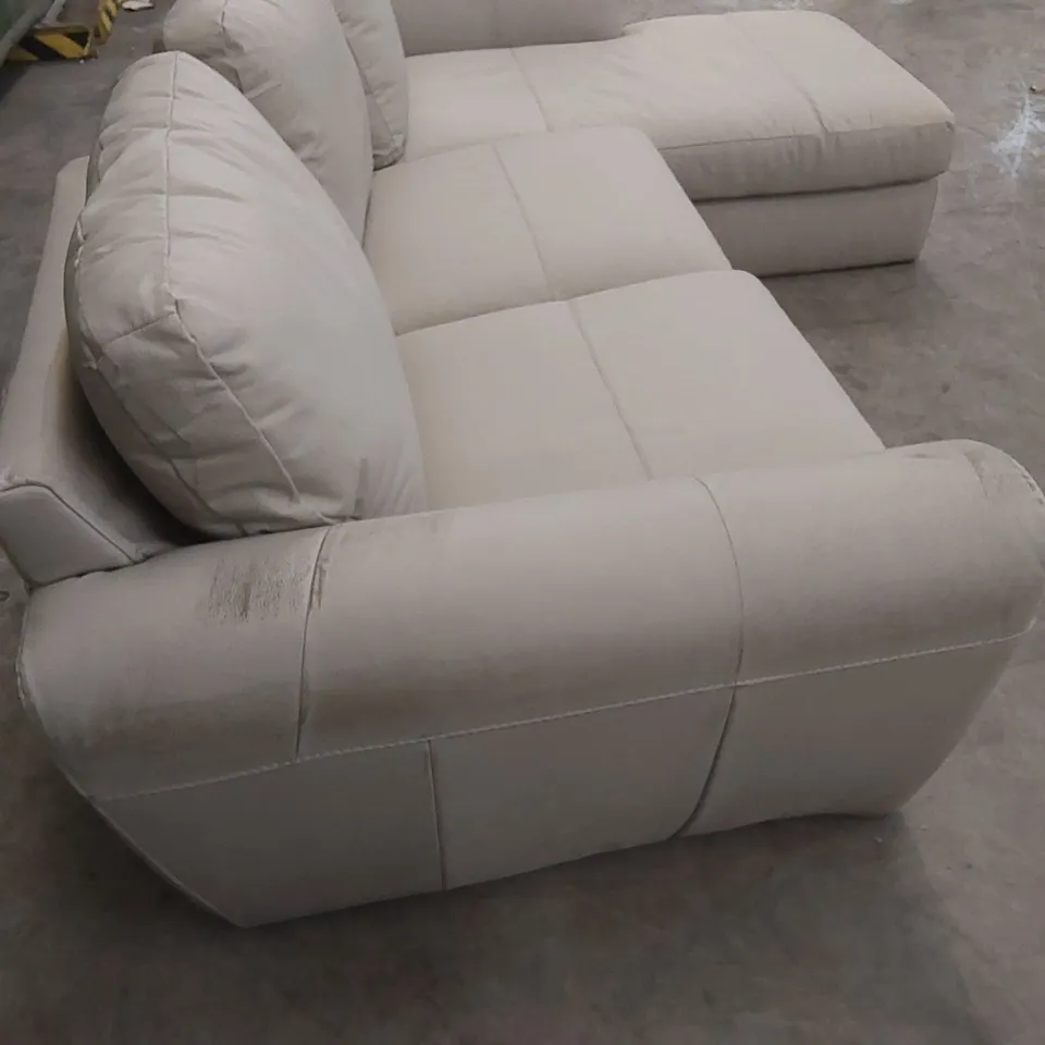 DESIGNER FAUX LEATHER CORNER CHAISE SOFA 