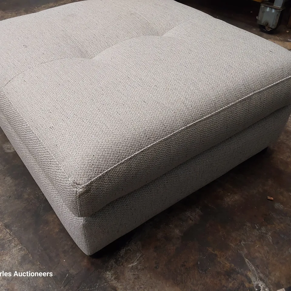 QUALITY BRITISH DESIGNER LOUNGE Co. HOLLY FOOTSTOOL NATURAL FABRIC 