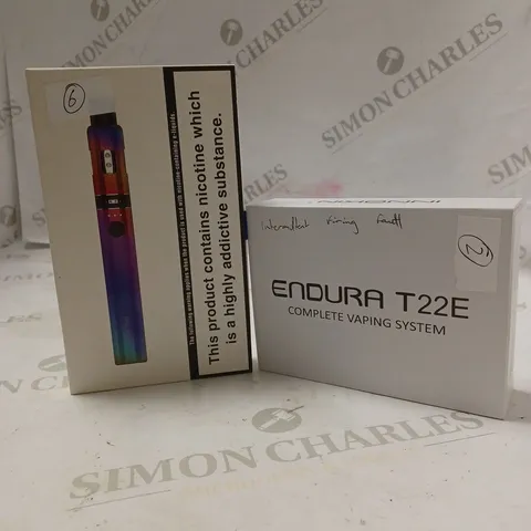 LOT OF TWO TO INCLUDE ENURA T22E COMPLETE VAPING SYSTEM AND ENDURA T1811