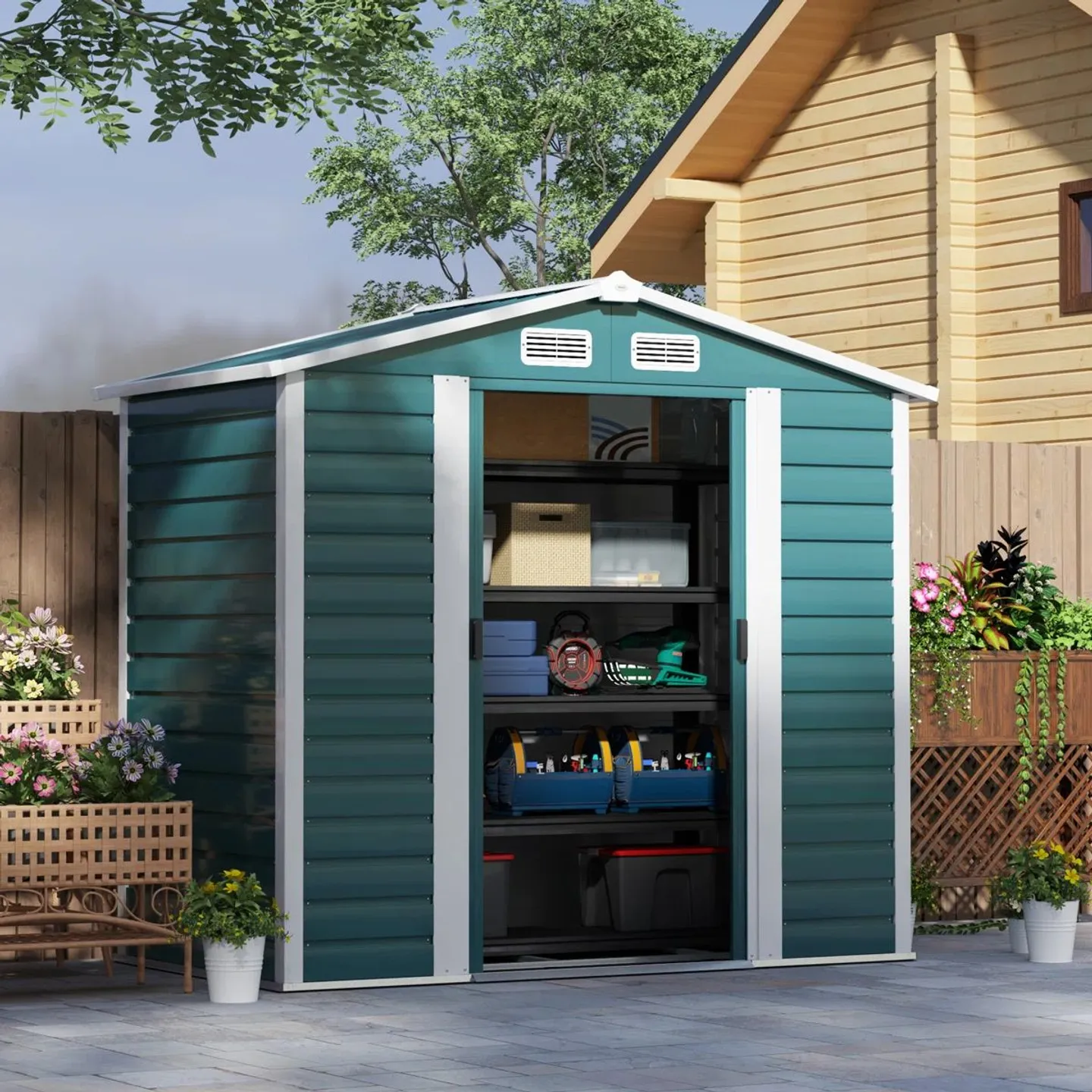 BOXED GARDEN STORAGE SHED (2 BOXES)