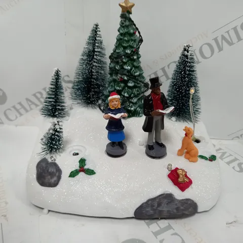 DESIGNER FESTIVE LED CHRISTMAS SCENE WITH MUSIC