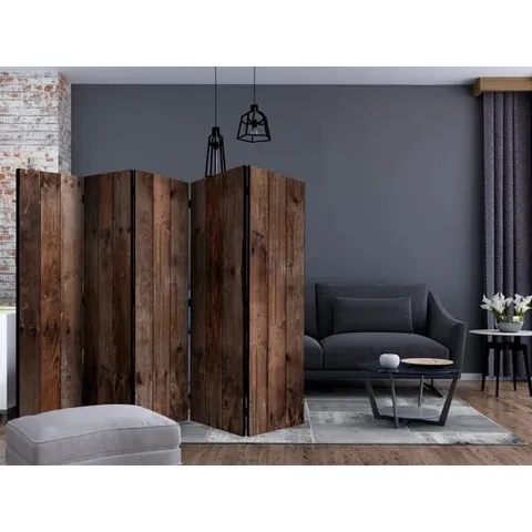 BOXED GWENDLOYN 225×172CM 5-PANEL SOLID WOOD FOLDING ROOM DIVIDER