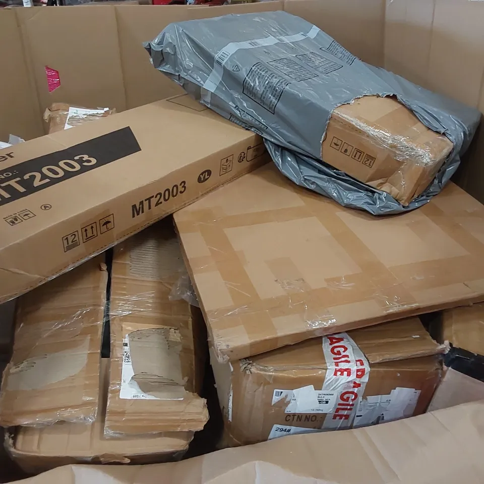 PALLET OF ASSORTED HOUSEHOLD ITEMS AND CONSUMER PRODUCTS TO INCLUDE; BOXED FURNITURE ETC 