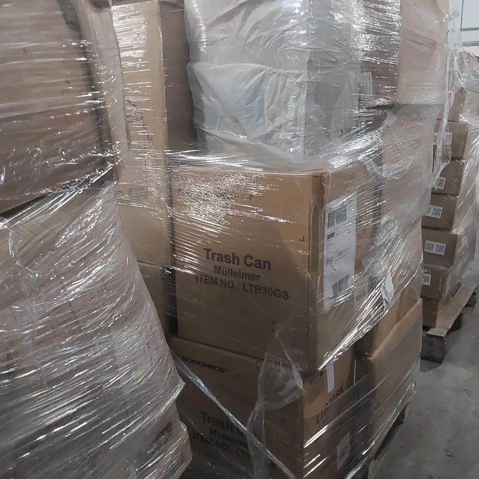 PALLET CONTAINING A LARGE QUANTITY OF SONGMICS BINS AND OTHER ASSORTED ITEMS