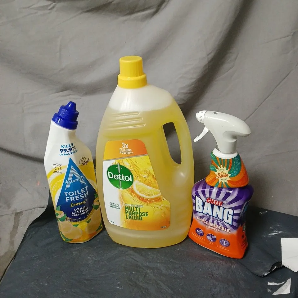 APPROXIMATELY 5 ASSORTED ITEMS TO INCLUDE ASTONISH, DETTOL, CILLIT BANG ETC