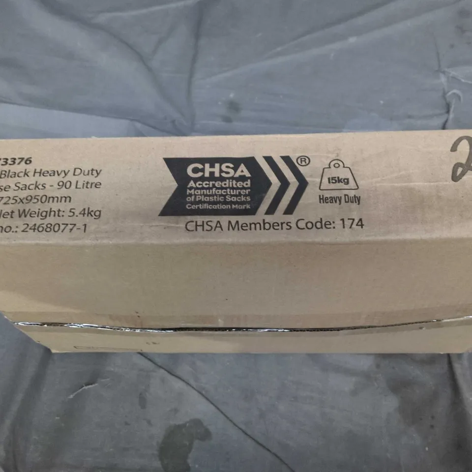 PACK OF 200 BLACK HEAVY DUTY REFUSE SACKS, 90L