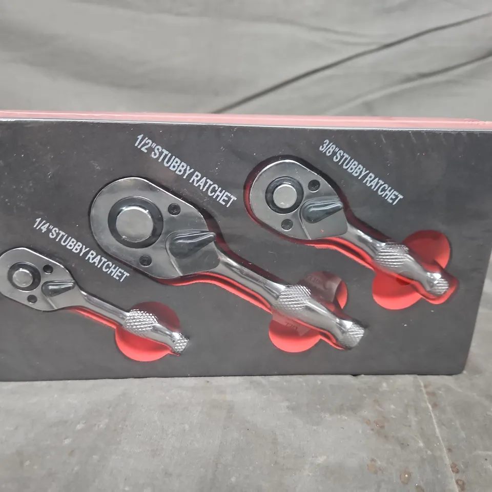 Stubby Ratchet Set (3 pieces) - 1/4in, 3/8in, 1/2in