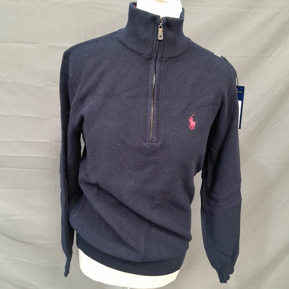 POLO RALPH LAUREN NAVY QUARTER ZIP - MEDIUM