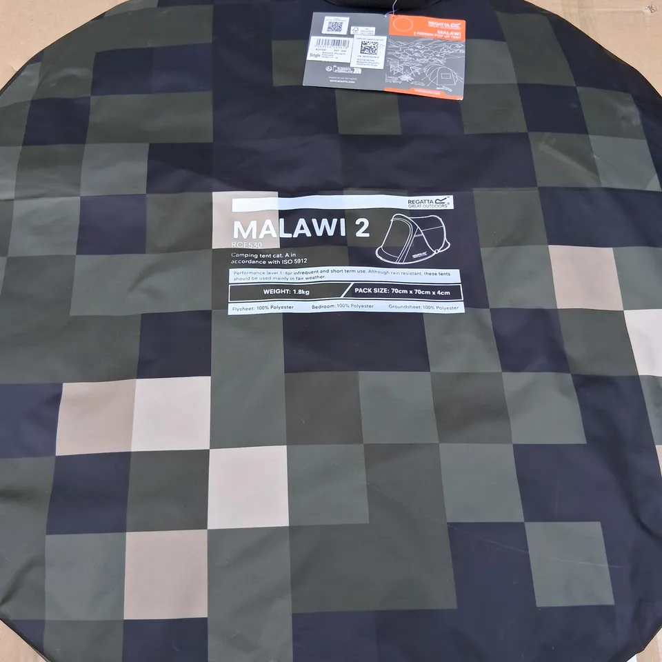 REGATTA MALAWI 2 PERSON POP UP TENT