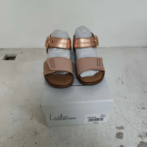 Natasha Leather Collection Pink Sandals – UK Size 3
