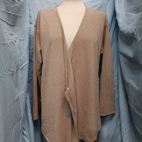 OYSHO WOMEN'S WRAP CARDIGAN β TAUPE, BELTED, SIZE SMALL