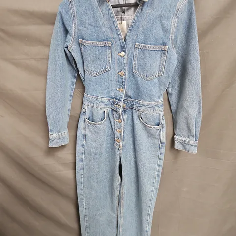 ZARA DENIM JUMPSUIT IN BLUE SIZE XS