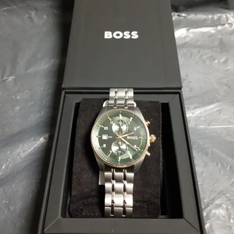 HUGO BOSS CHRONOGRAPH WATCH – STAINLESS STEEL BRACELET, GREEN DIAL