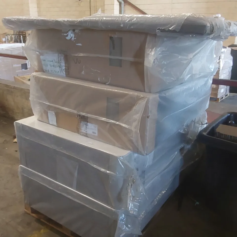 PALLET CONTAINING 4x ASSORTED DIVAN BASE PARTS, 1x HEADBOARD