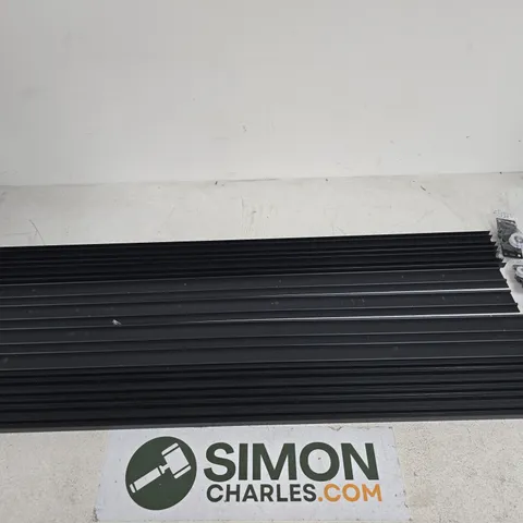Black finned panels with mounting hardware